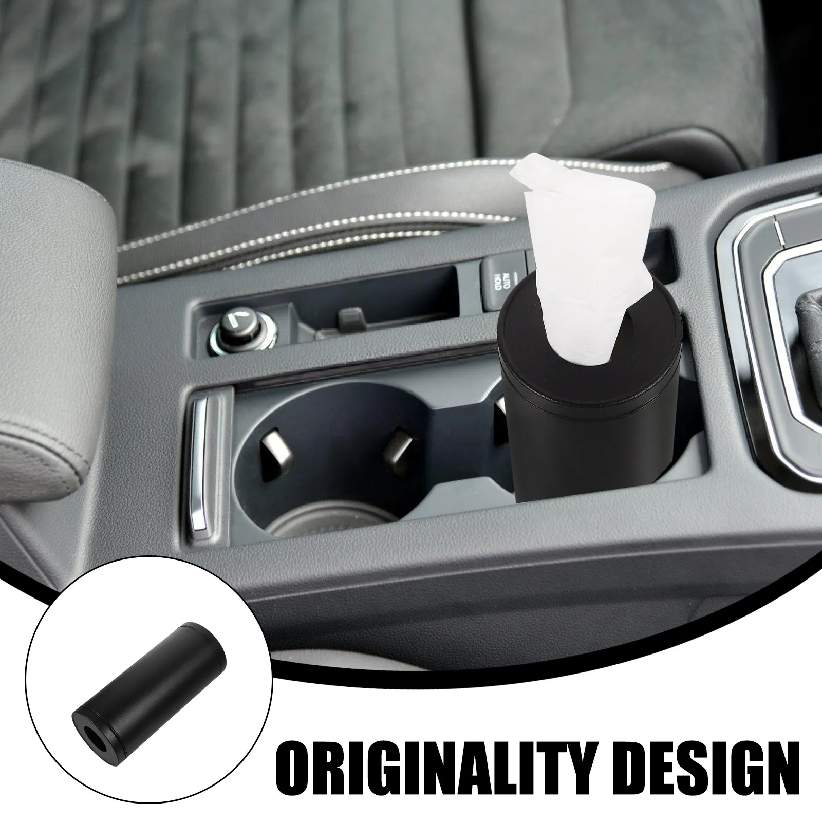 Refillable Car Tissue Box Holder Aluminum Round Tissue Dispenser for Vehicle Dashboard Console Seat Mount Clean Organized