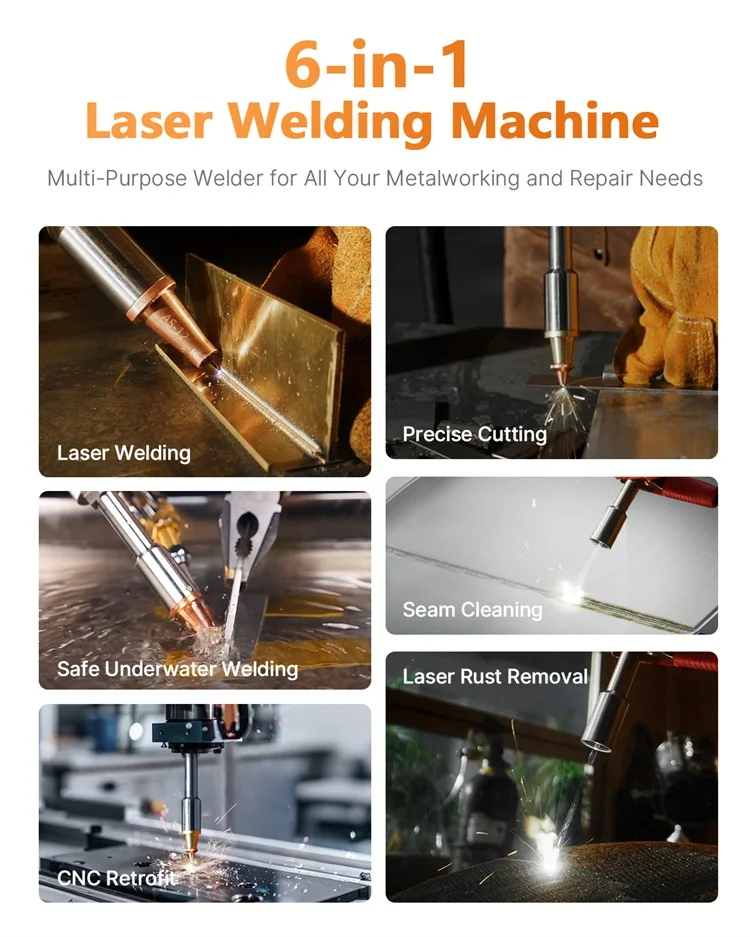 100-240V Wide Voltage New Multifunctional Fiber Laser Welding Tool 3-in-1 Welder with High Productivity Handheld Air Cooling