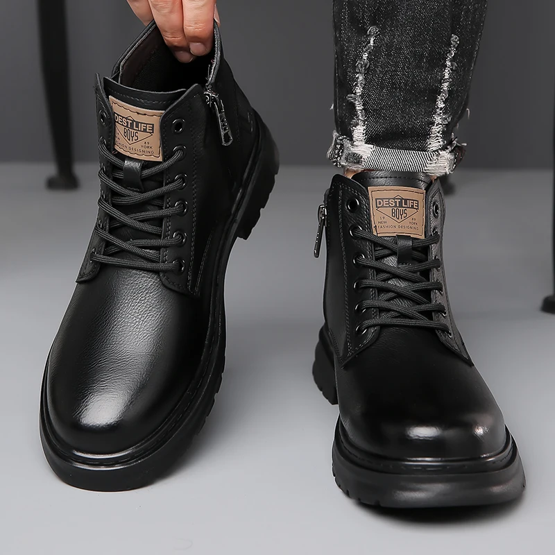 

Winter Men's Boots Trendy Men's Shoes British Cargo Boots Outdoor Plus Size Versatile Casual Shoes man shoes ankle boots