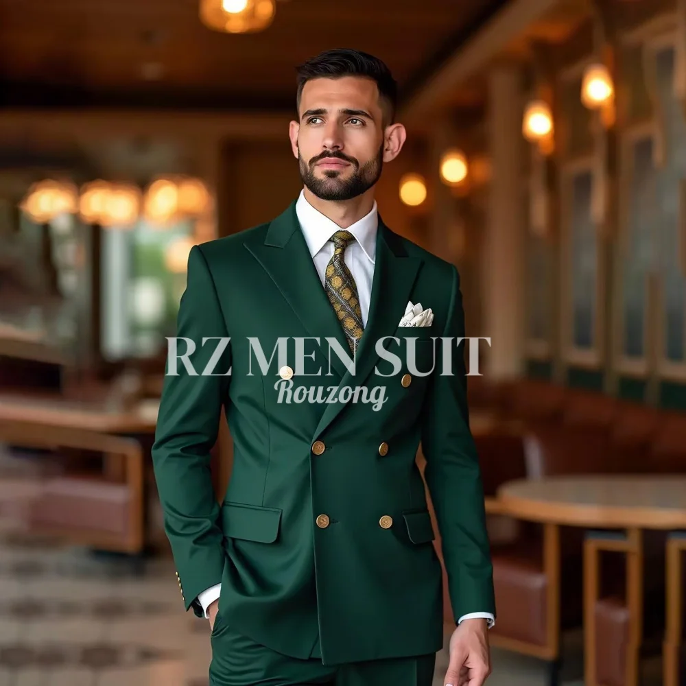 

Mens Suits Double Breasted Suit Men 2 Piece Slim Fit Wedding Suit Double Breasted Blazer Formal Groom Prom Suits costumes hommes