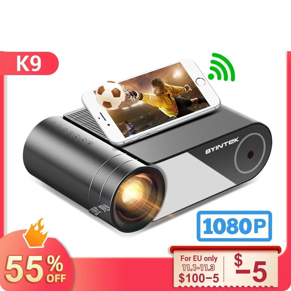 New! K9 WIFI Wireless TV Mini Portable Video LCD Home Theater HD LED 1080P Projector for Iphone Smartphone 3D 4K Cinema