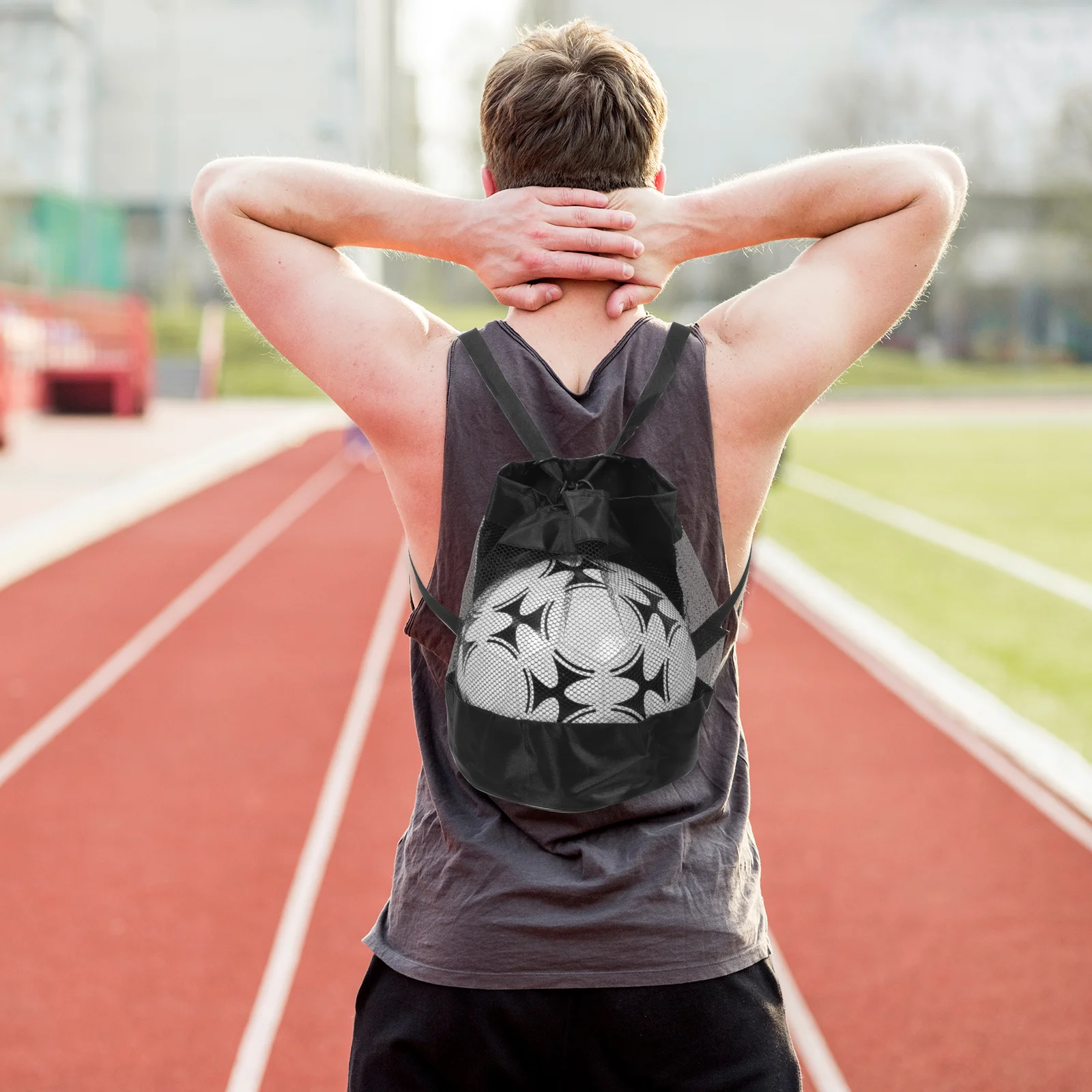 กระเป๋าเก็บลูกบอลกีฬาขนาดใหญ่ สำหรับใส่ถุงตาข่าย กระเป๋าใส่ลูกบอล ฟุตบอล วอลเลย์บอล กระเป๋าเป้สำหรับฝึกซ้อมในโรงยิม กระเป๋าวอลเลย์บอล กระเป๋าตาข่าย