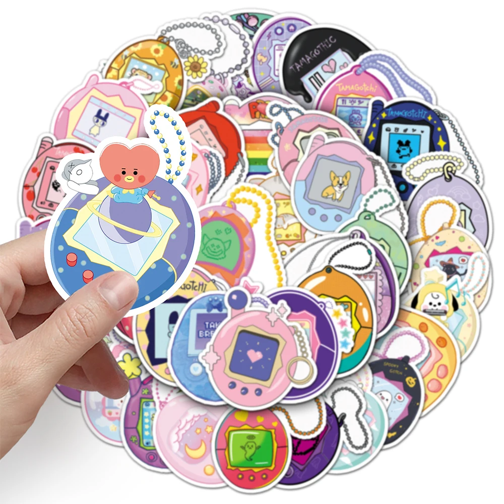 

10/30/50pcs Cartoon Electronic Pet Game Console Stickers Cute DIY Toy Decals Stationery Laptop Helmet Car Funny Graffiti Sticker