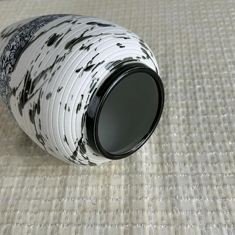 for Jingdezhen Ceramic Vase New Chinese Style Flower Arrangement Ornament Retro Applique Craftsmanship Living Room Entrance