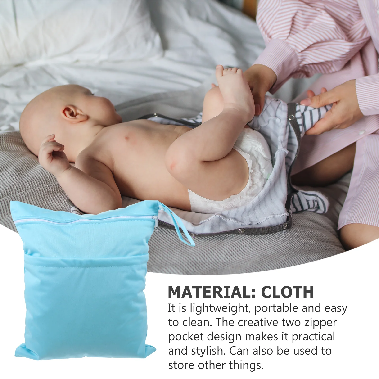2 قطعة حقيبة حفاضات الطفل القماش حقيبة حفاضات مزدوجة انغلق المقصورات الرطب الجاف فصل المحمولة للسفر الاستخدام اليومي
