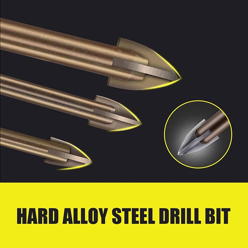 10PC Efficient Universal Drilling Tool,Multi-Function Cross Alloy Drill Bit Tip Tools,Carbide Drill Tap Bit Set