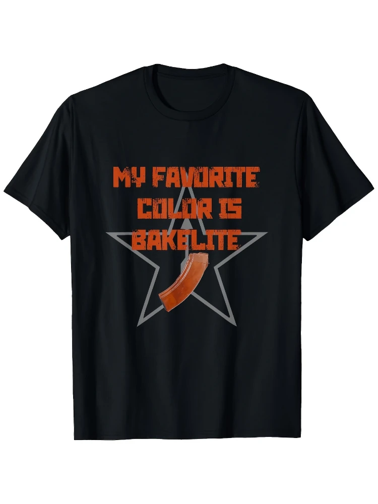 AK-47 Rifle&Bullets Graphic,Retro-Themed with AK-47 Magazine Design-100% cotton O-neck short sleeve printed men's T-shirt.