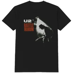 U2 Rattle Hum Album Cover Band Logo Black Short Sleeve T Shirt Adult XL Tee