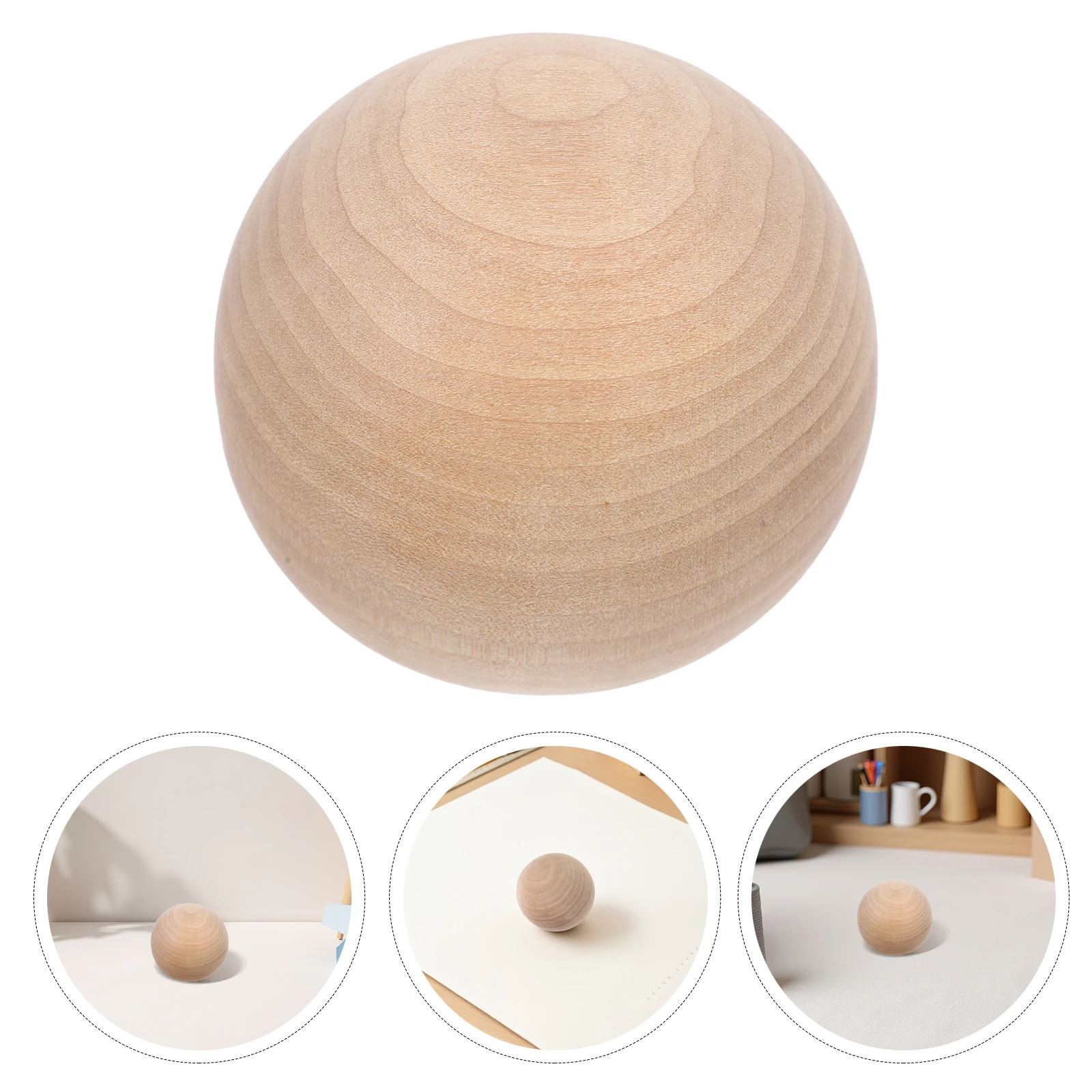 

4pcs 3Inch 7.5Cm Round Wooden Ball Natural Solid Unfinished Hardwood Sphere Craft Diy Projects Painting Decor Teaching Aid Wood