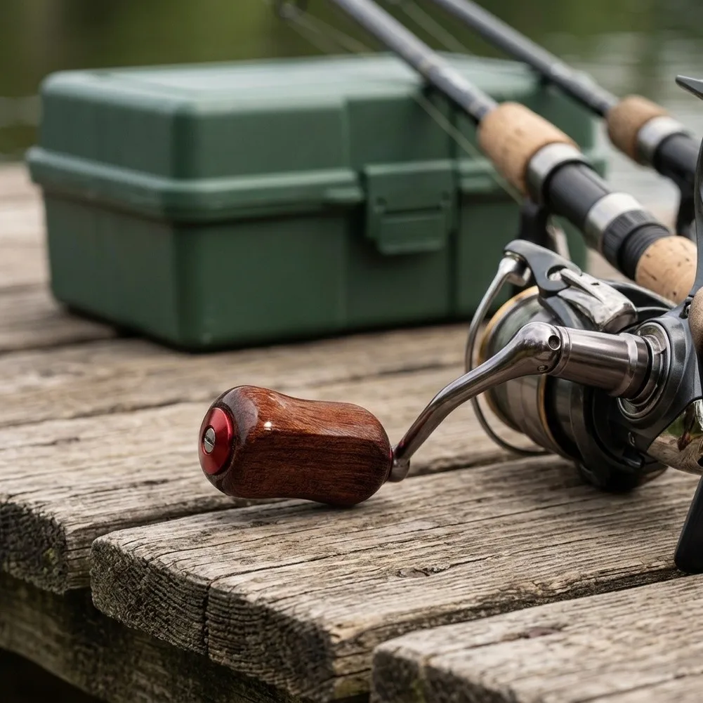Natural Red Beech Wood Reel Grip for DAIWA Reels Supporting Customization and Performance-Oriented Reel Builds