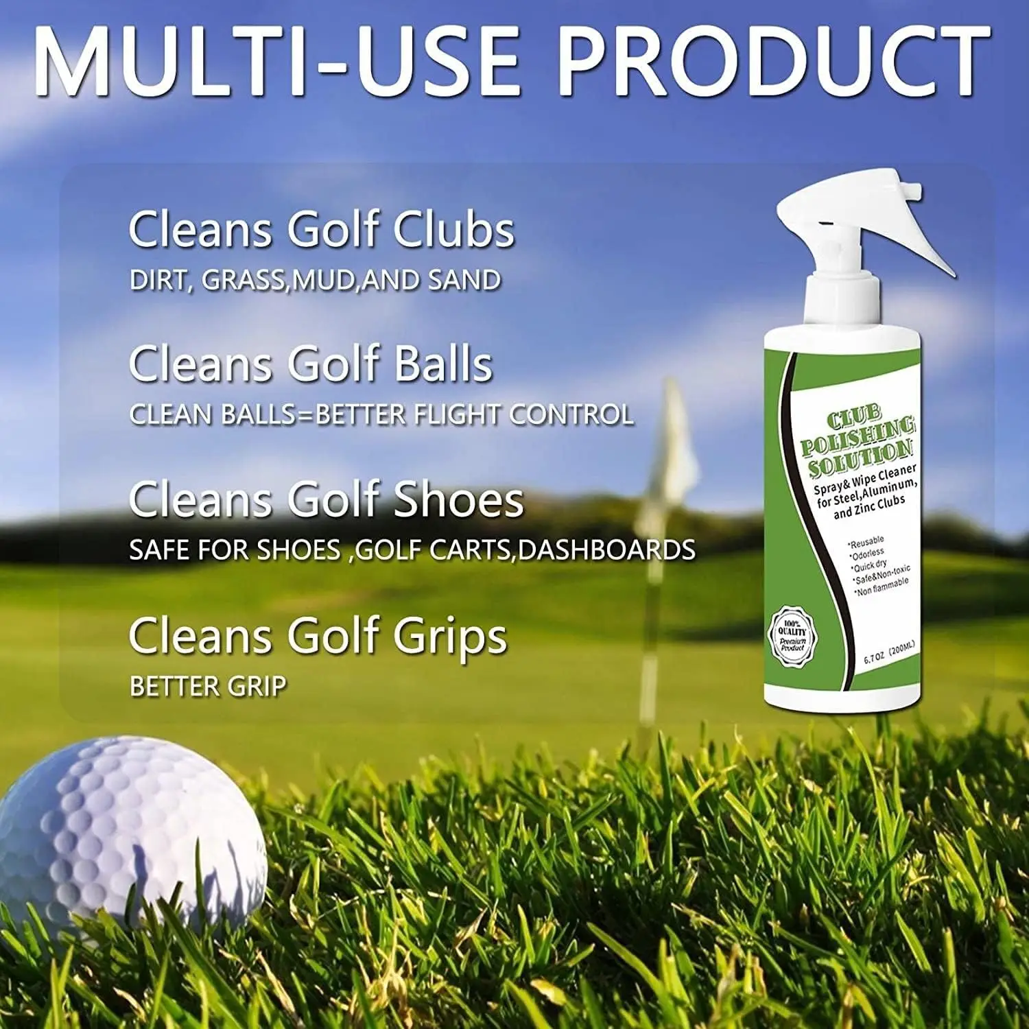 Golf Club Polish - Restore, Polish, and Shine Your Irons, Drivers, Putters, and Woods