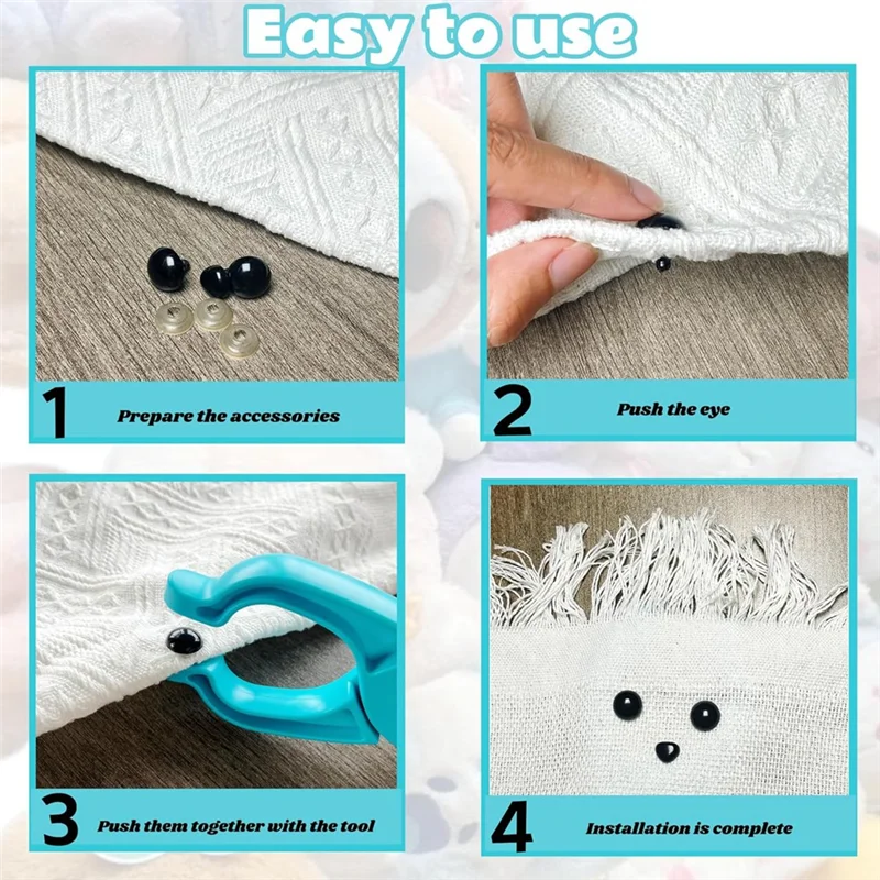 ABJA-Amigurumi 용 안전 눈 도구, Amgurumi 크로 셰 뜨개질 박제 용 안전 눈 크로 셰 뜨개질 도구, 5-30Mm 눈 만들기 용품 도구