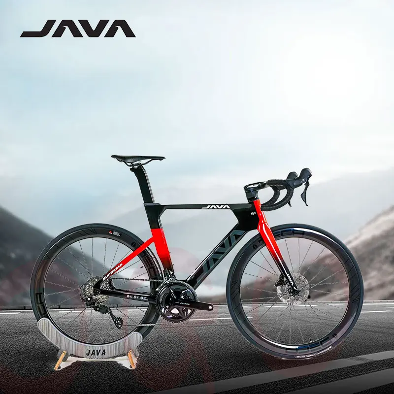 Bicicleta de Estrada em Fibra de Carbono Java SUPREMA 24 Velocidades, Quadro em Fibra de Carbono, Bicicleta de Corrida Super Leve para Esporte Urbano e Gravel