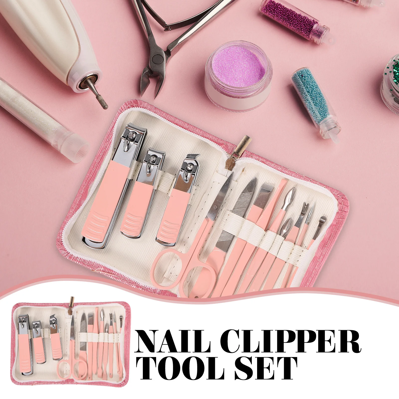 مجموعة واحدة من أدوات العناية بالأظافر الاحترافية، حقيبة سفر محمولة، مزيل الجلد الميت، صالون منزلي، استخدام مجموعة أدوات العناية بالأظافر #2