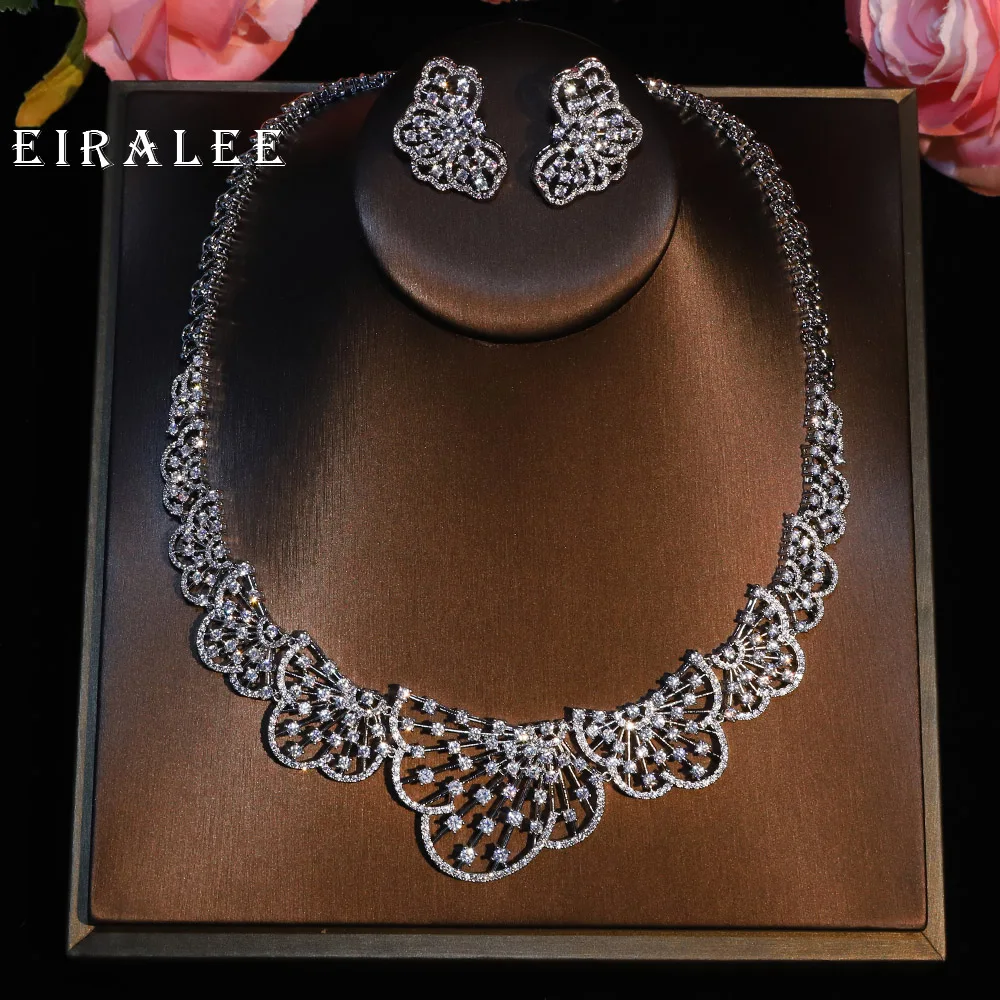 

Eiralee Famous Brand Super Luxury Fan-shaped Design Women Wedding Naija Bridal Dubai Dress Jewelry Set