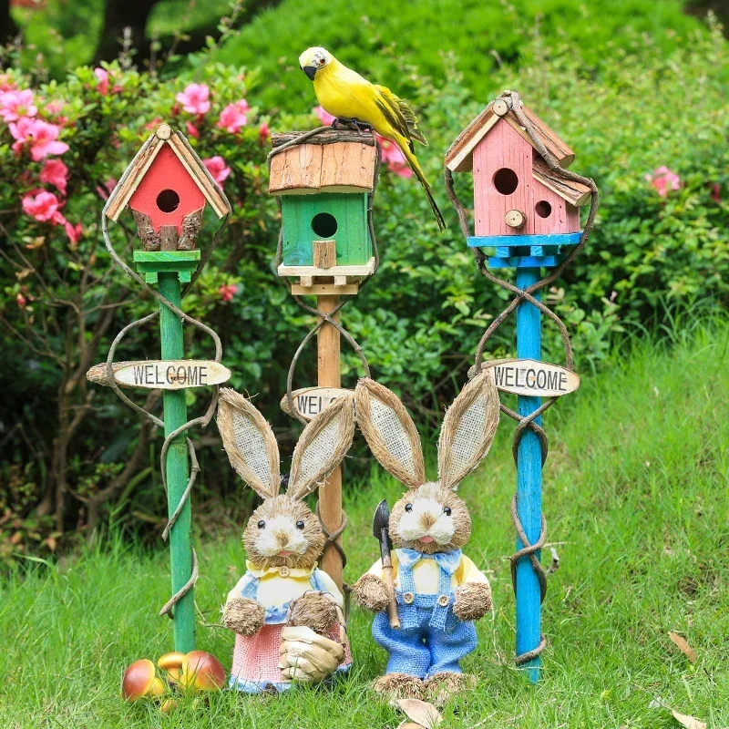 

Garden outdoor decorative floor insert welcome sign lawn balcony landscaping ornament cartoon wind micro landscape yard