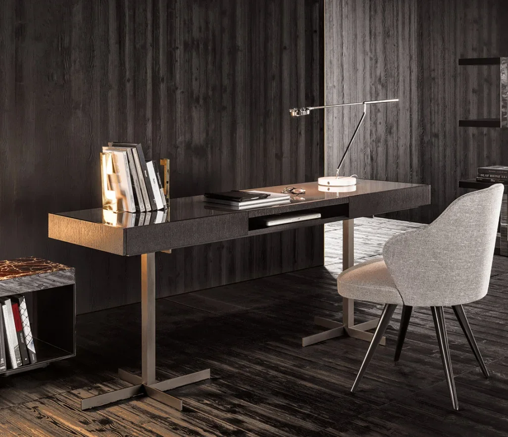 Customized New Design Wooden Office Furniture Home Partner's Desk Antiqued Grey Oak Table Office Desks