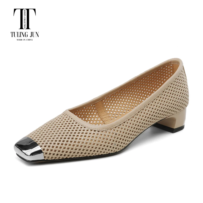 

Туфли-лодочки женские на низком каблуке, однотонные, весна-осень