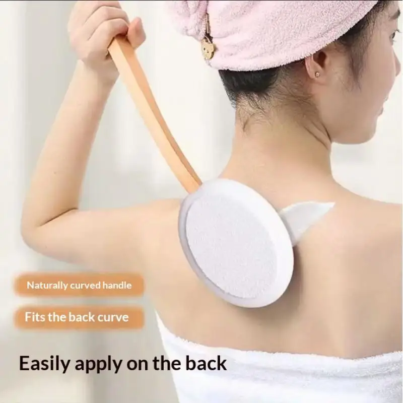 Multi Function Wooden Long Handle Back Applicator For Sunscreen Lotion Ointment Body Shower Brush Skin Care Accessory view 3