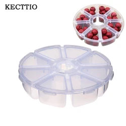 New 8 Round Compartment Storage box Transparent PP plastic box Small Component Jewelry Tool Box Bead Pills Objects Organizer