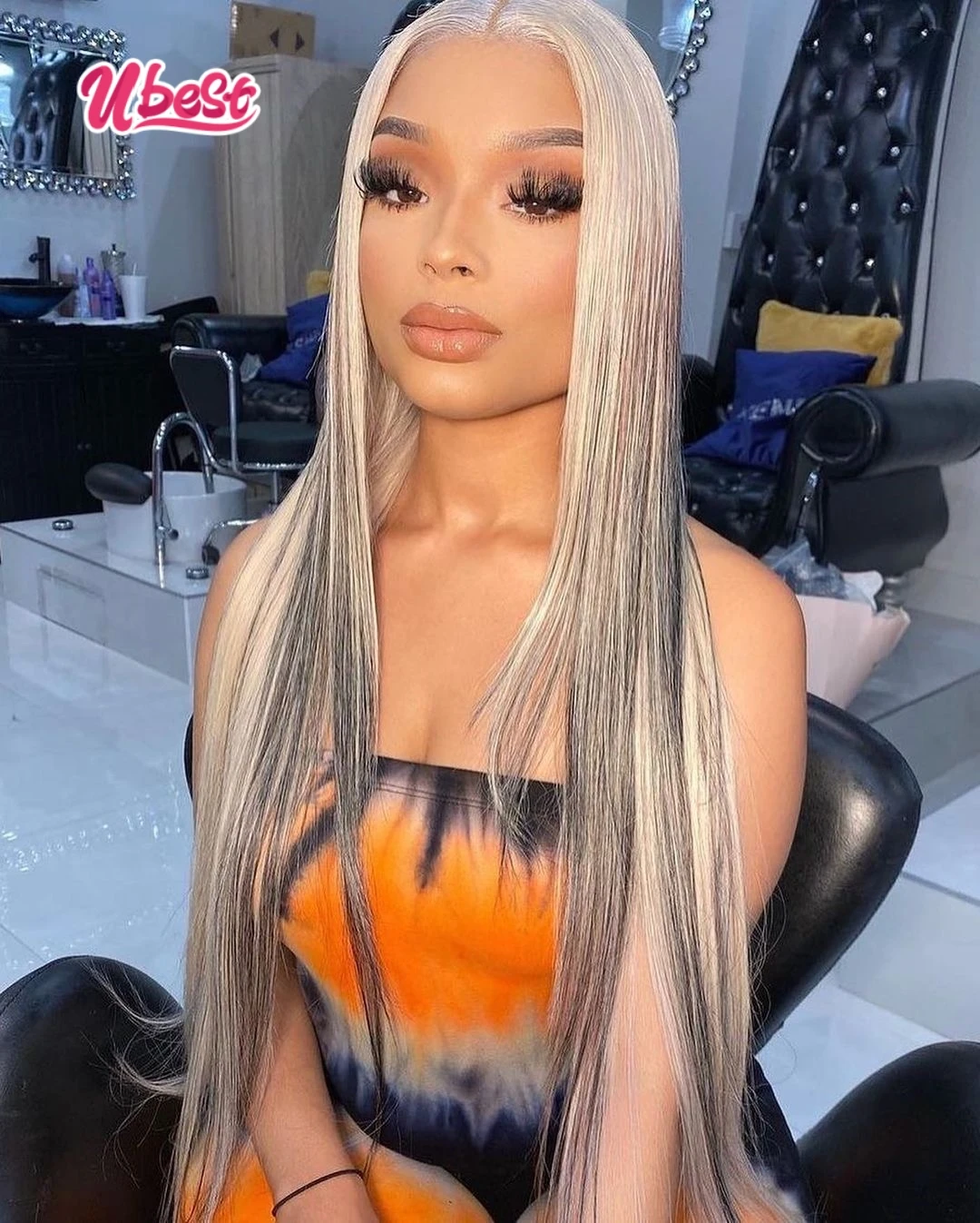 180 Density 613 Omber Color Straight Lace Front Human Hair Wigs Colored 13x4 Transparent Lace Frontal Wigs Pre Plucked Remy Wigs