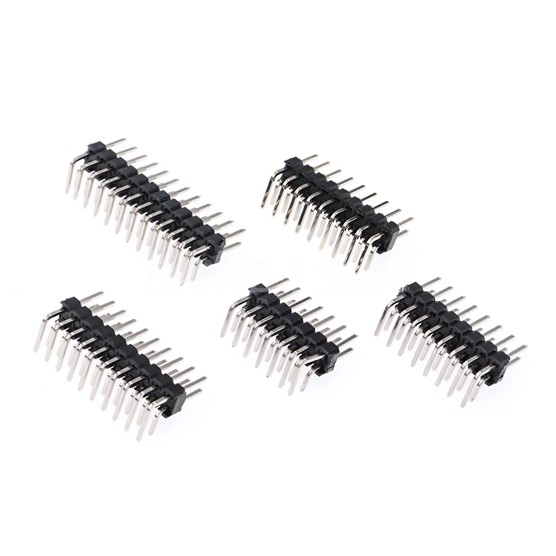 2.54mm double row curved pin 90 degree curved pin connector 2x2p/3/4/5/6/10/20/40p