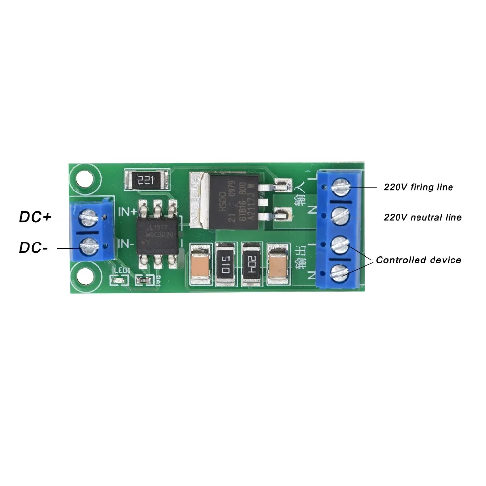 YF-71 SCR Module DC Control AC AC 220V Trigger Switch Module DC 3.3V/5V 5A Output Thyristor Control Board LED Strips