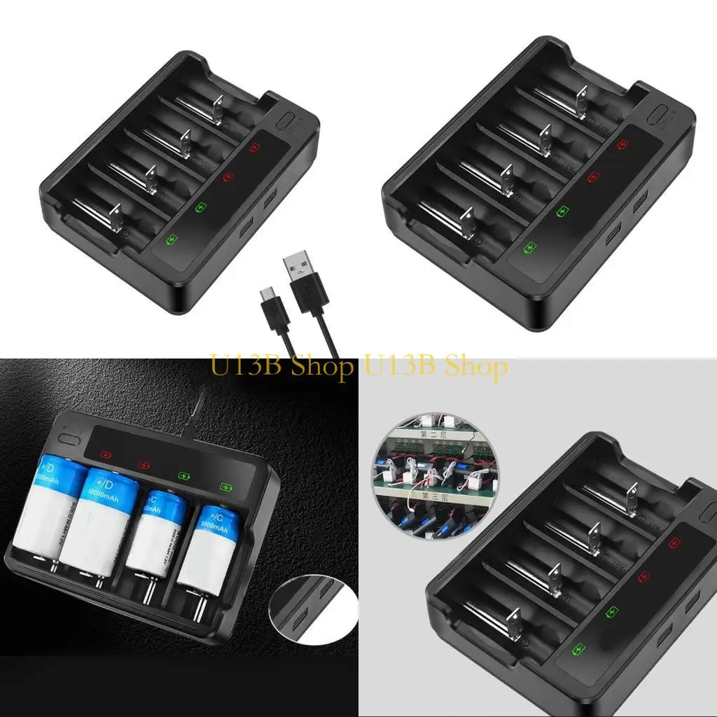 

U13B Advanced AA 3A C D Зарядное устройство для аккумуляторов Разъемы USB для быстрой зарядки с функцией автоматического