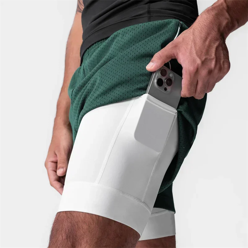 1 PC Summer Men's Running Shorts Quick Dry Training Gym Fitness Jogging Lined Short License To Breathable Fitness Train Pants