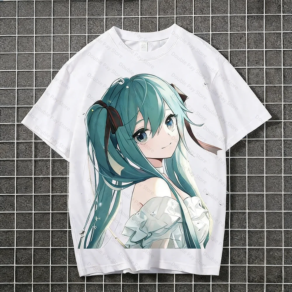 Hatsune miku animation peripheral short-sleeved kawaii two-dimensional student clothes T-shirt Men's Shirts Woman t-shirts