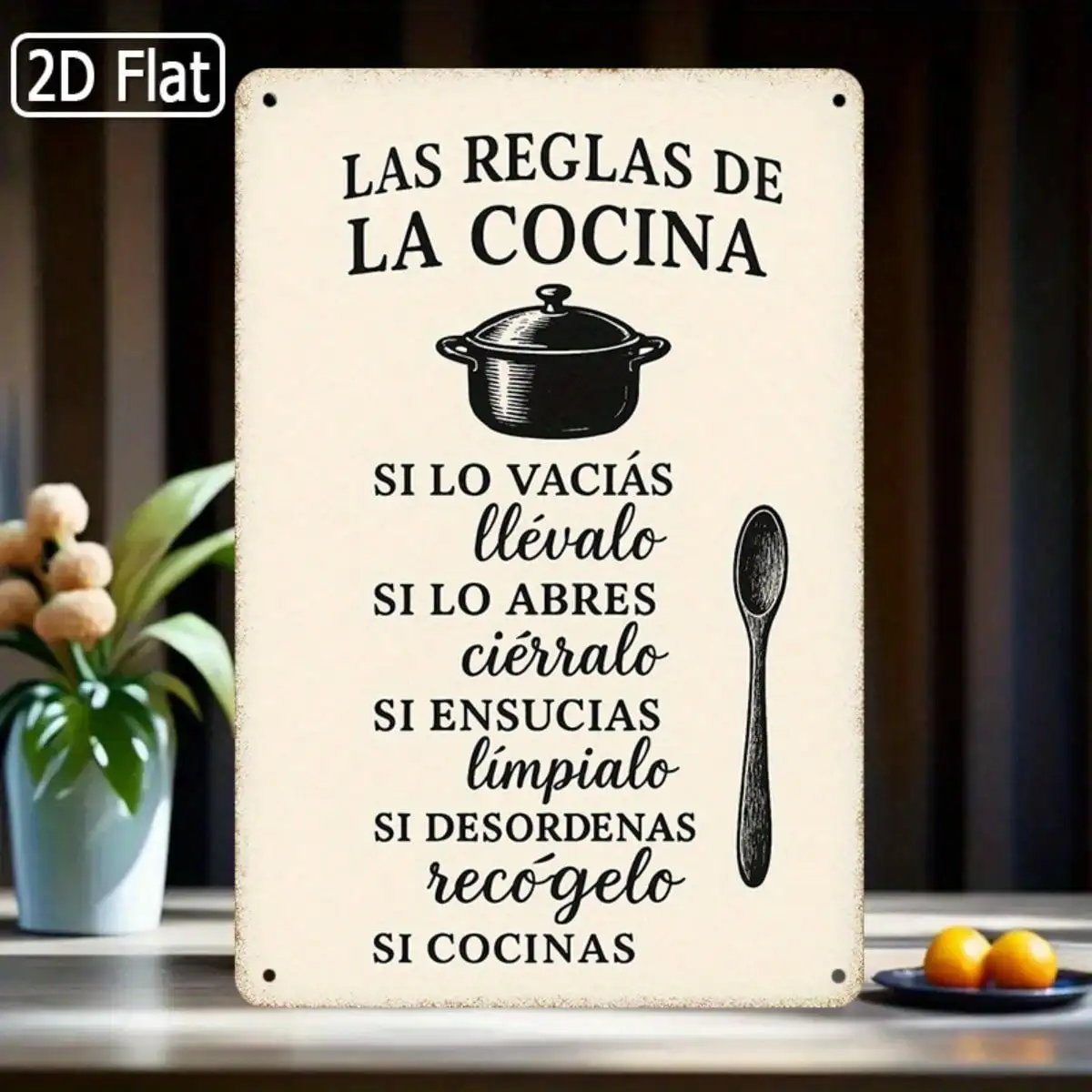 1PC Tin Sign Las Re… - image