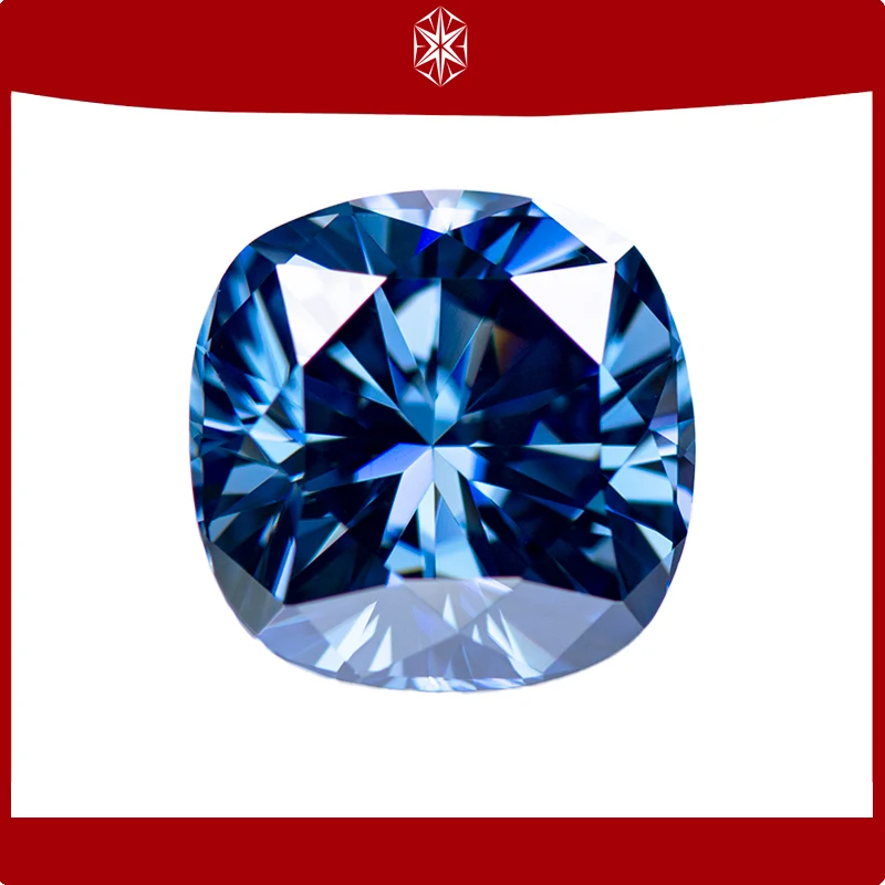 

Муассанит Stone Cushion Cut Основной цвет Royal Blue Lab Grow Diamond Оптовая продажа высококачественных драгоценных камней с сертификатами GRA