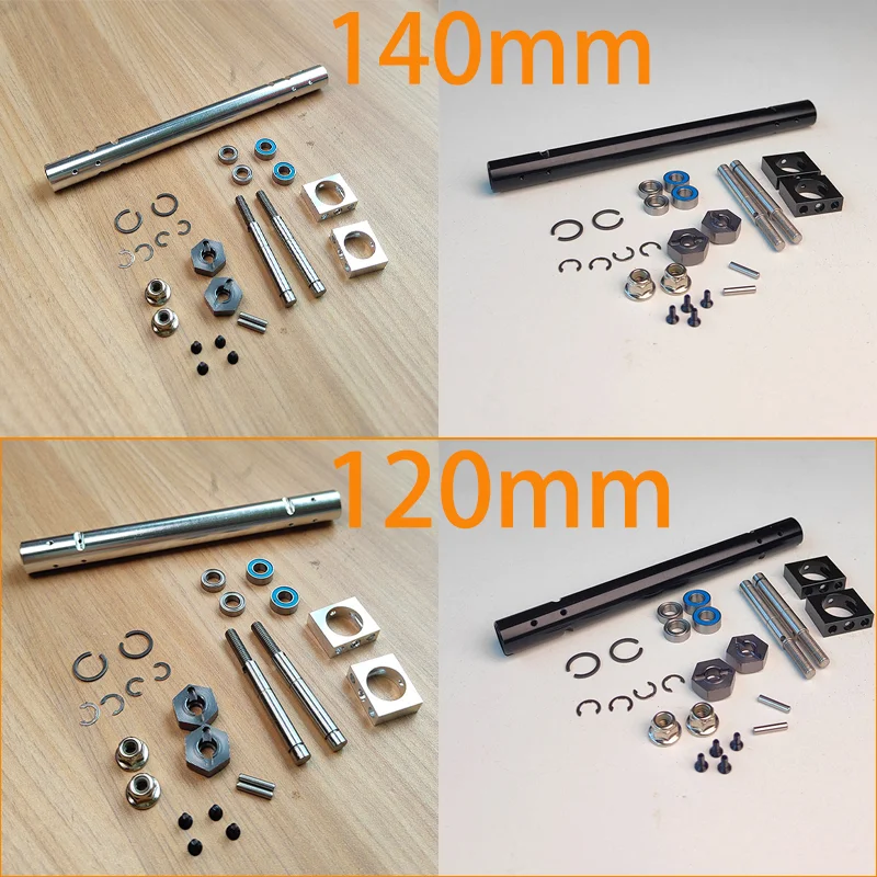 Metal 120mm 140mm Trailer Car Axle for Tamiya 1/14 RC Truck for SCANIA 770S for VOLVO for BENZ Car