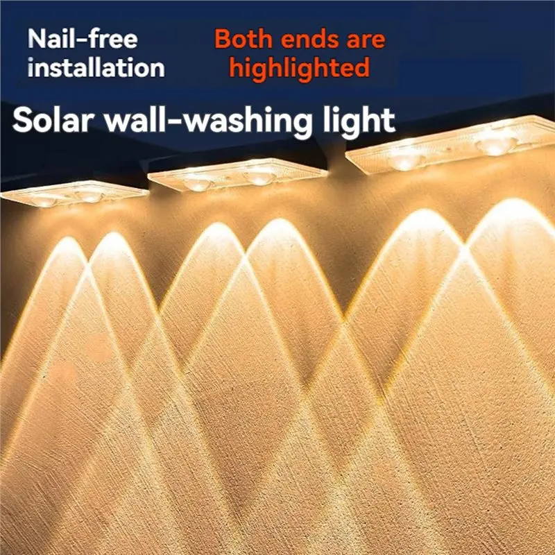 ABMI-Super Bright Solar LED Step Lights RGB Outdoor Fence Wall Lights IP65 Waterproof Lamp,