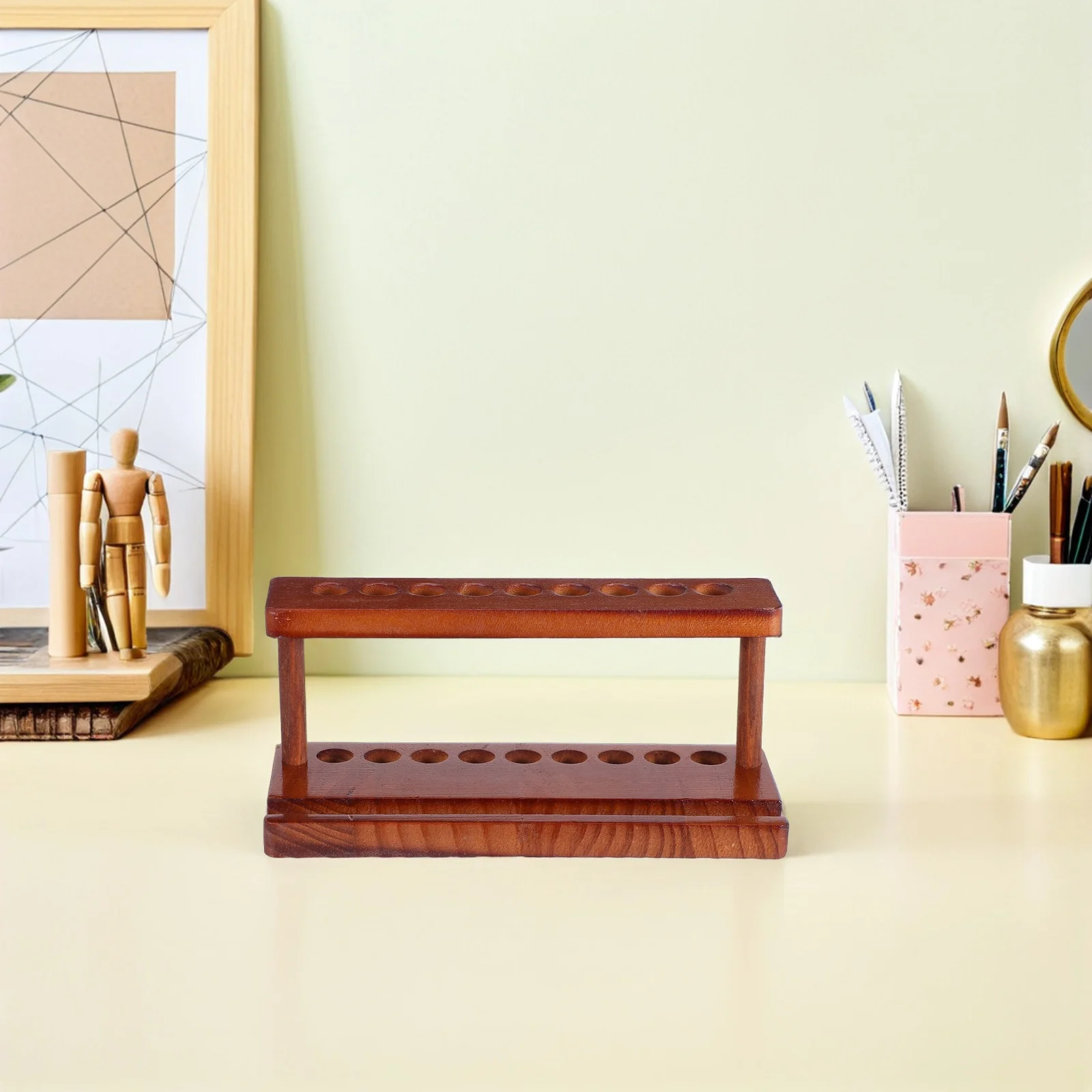 

Wooden Phone Pencil Holder Desk Organizer Pen Holder Stand Rustic Style for Office Study Workspace Wood Cell Phone Stand