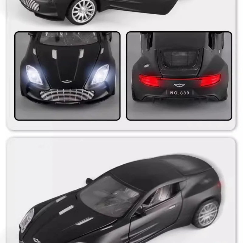 1: 32 Aston Martin Alloy Car Models Lighting And Sound Effects Holiday Gifts Collectible Gifts Children\'S Gifts