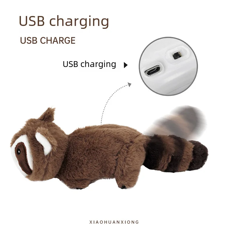 Cross-border new cat electric toy raccoon molar bite-resistant funny cat stick cat cat self-Hi relieving stuffy pet supplies T T