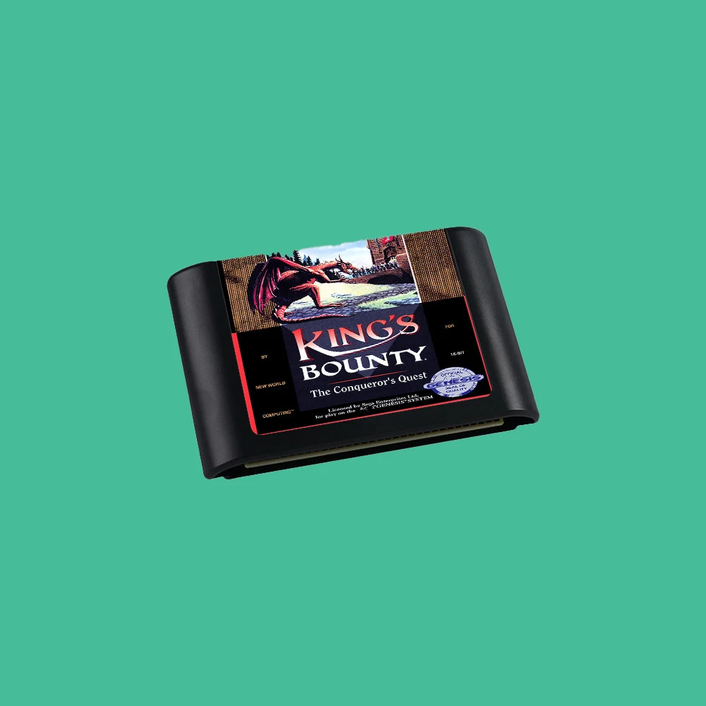 King's Bounty The Conqueror's Quest USA Game voor SEGA Mega Drive Genesis 16-bits consoles Game Cartridge Box Handleiding