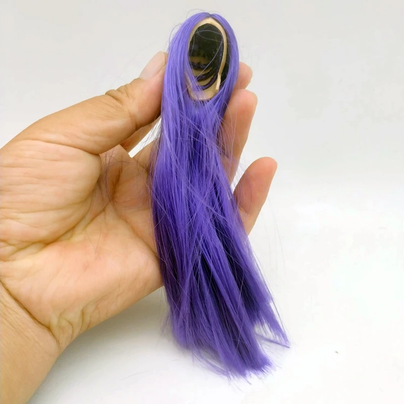 

Purple 1/6 Scale Female Soldier Wigs Chemical Fiber Hair Hairset Model for 12in Action Figure Toys