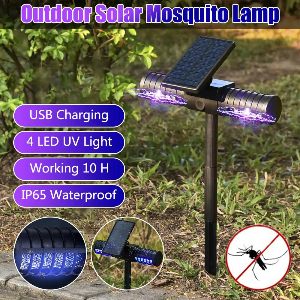 UV light Solar Mosquito Killer Lamp outdoor lawn light Durable Mosquito Repellent Lamp