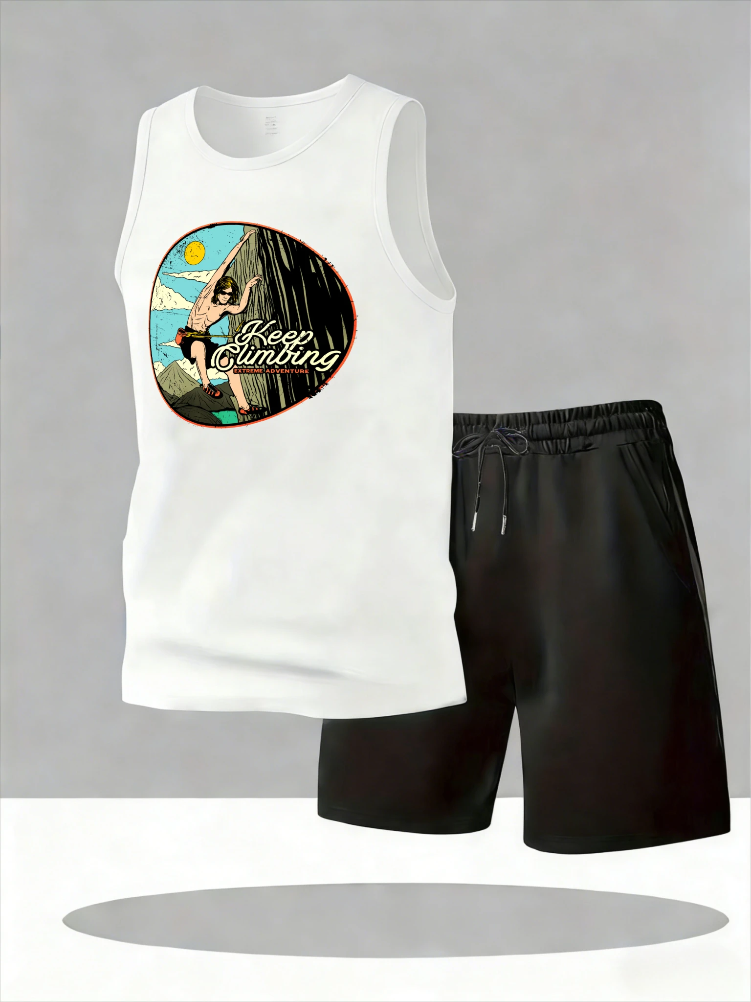 

Men's Tank Top Sets 2026 Summer Quick drying crewneck men's sports suit running Breathable beach sports sports suits oversize