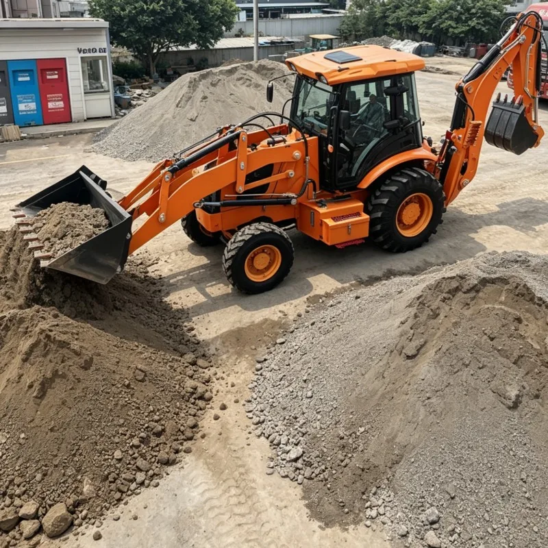 Customized All in One Wheel Loader Backhoe Front Hoe Rear Bucket for Excavation and Loading Industrial Mini