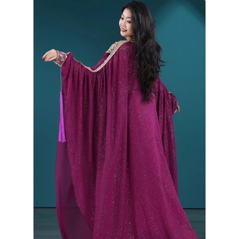 Danza del ventre personalizzata Capelli del Golfo persiano Altalena Danza Khaleegy Haligi Robe Concorrenza Grado Performance Costume Veste e gonna