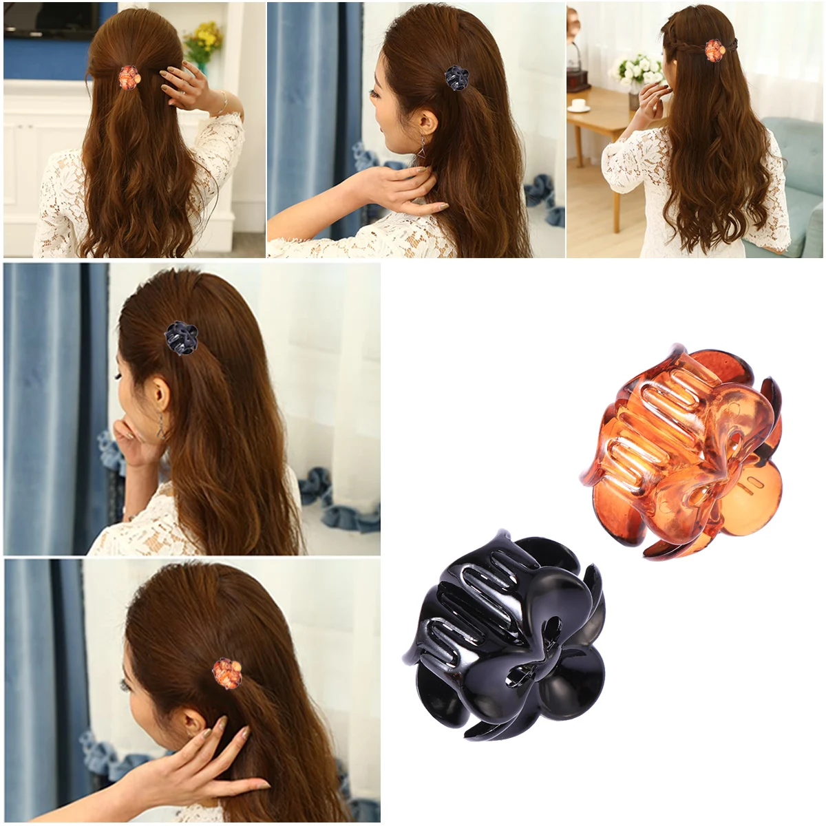 

Claw Accessories For Women Girls Chunky Jaw Mini Plastic Clamps Hollow Design Octopus Style Easy Wear Smooth Edges No Dent