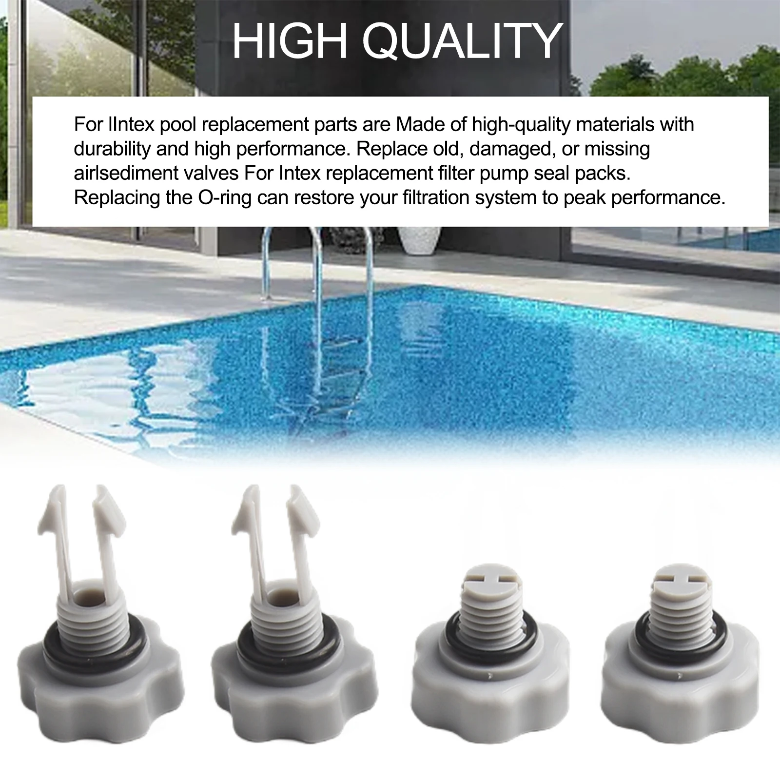 Replacement Replacement Seals Kit 500 GPH Below For Intex Filter Pump 2 For Intex Sand Filter For Intex Parts New Practical