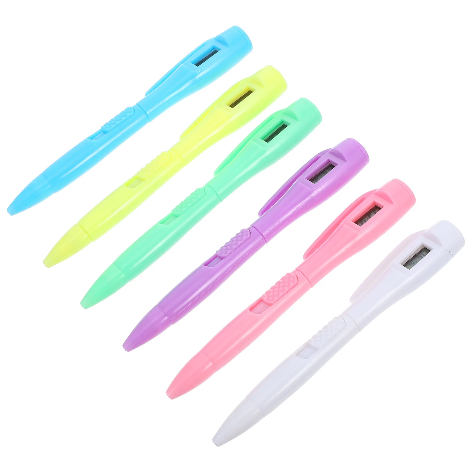 6 Pcs Chronograph Ballpoint Pen Portable Time Pens Watch Fancy for Men Plastic Fine-tipped Study Tool Student