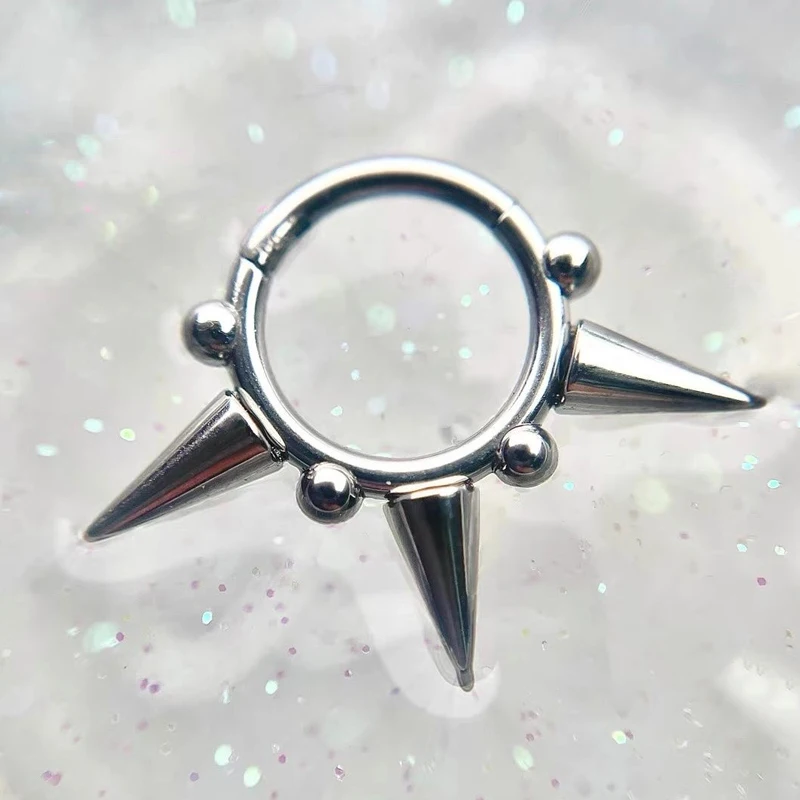Gothic Jewelry 1Pcs Rivet Earrings Korean Fashion Geometric Spiked Rivet Hoops Earrings Grunge Accessories Punk Jewelry Earrings