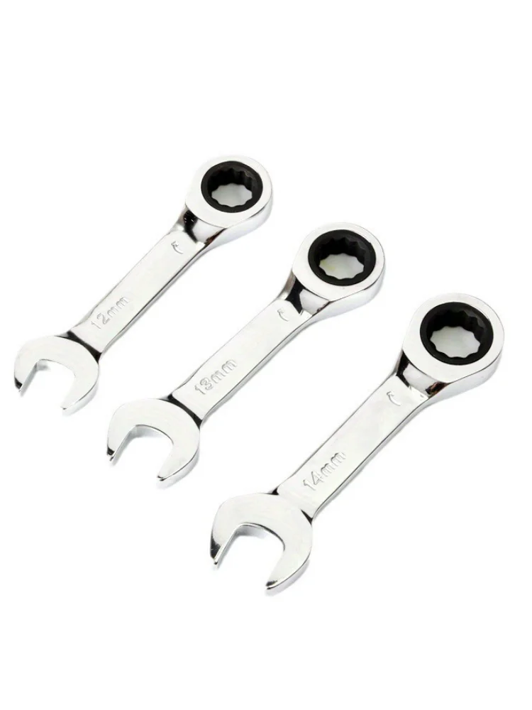 Quick Ratchet Wrench 72 Teeth Mini Short Handle Quick Opening Ring Wrench Special Tool For Automotive Repair