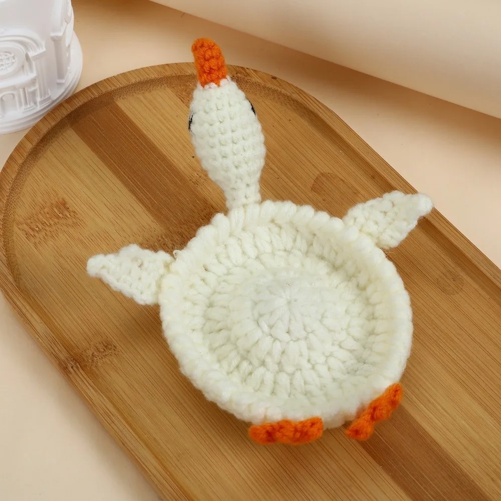 Finished Crochet Animal Coaster Heat Resistant Absorbent Handwoven Coaster Non-Slip Funny Cute Knitted Cup Mat Desk Decor