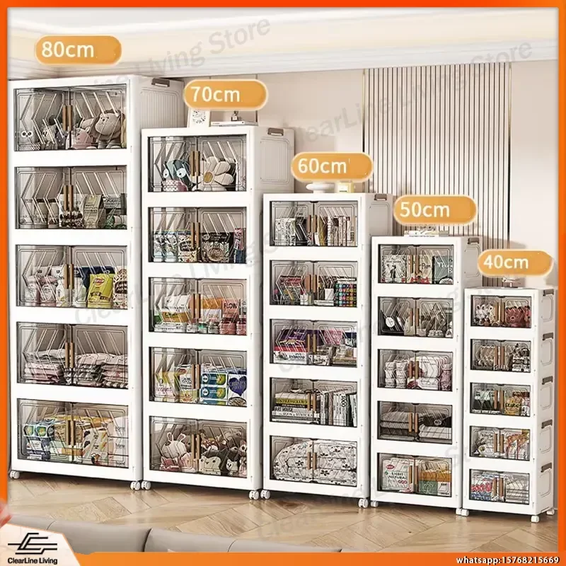 Large Capacity Folding Storage Box for Living Room Bedroom Closet Organizer Transparent Plastic Container for Clothes Books